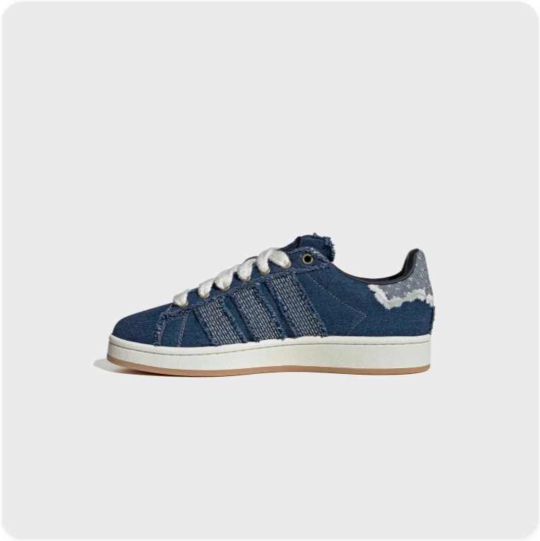 adidas Denim-Look Low-Top Sneakers – Navy & Cream
