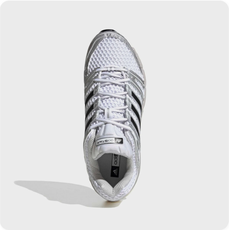 adidas Retro Running-Style Sneakers – White, Silver & Black