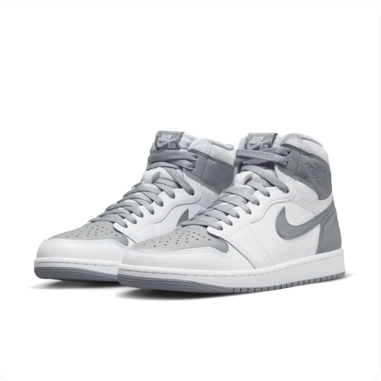 Air Jordan 1 High-Top Sneakers – White & Gray