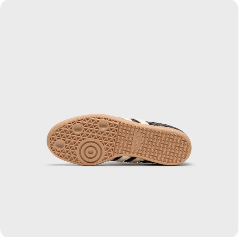 adidas Woven-Look Low-Top Sneakers – Black, Cream & Gum