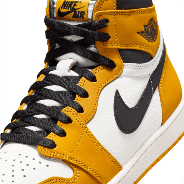 Air Jordan 1 High-Top Sneakers – Golden Yellow, White & Black
