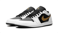 Air Jordan 1 Low-Top Sneakers – White, Black & Metallic Gold