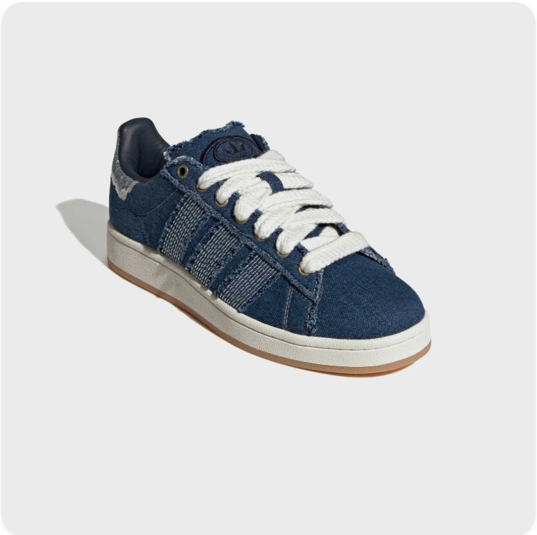 adidas Denim-Look Low-Top Sneakers – Navy & Cream