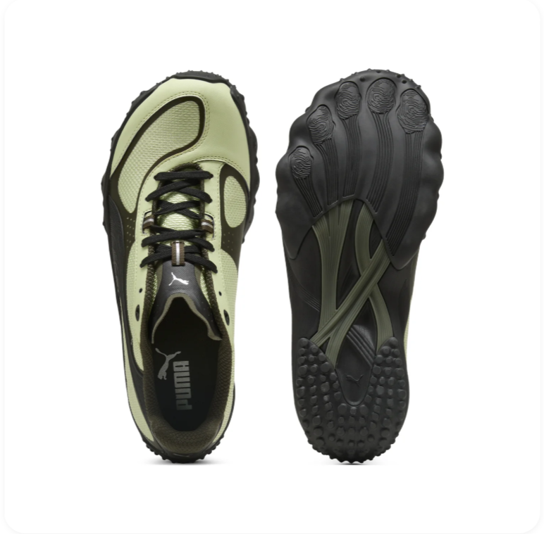 PUMA Sculpted Low-Top Sneakers – Pale Green & Black