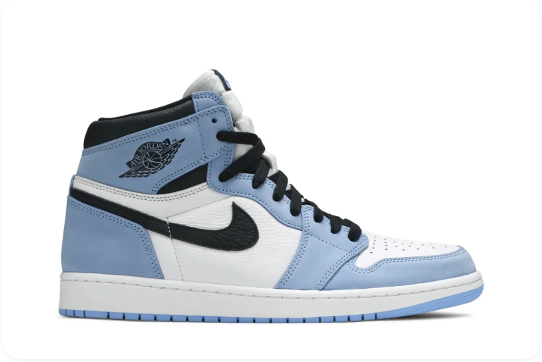 Air Jordan 1 High-Top Sneakers – Light Blue, White & Black