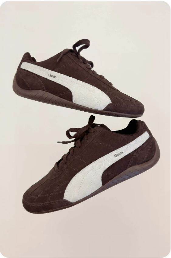 PUMA Retro Low-Profile Sneakers – Brown & White