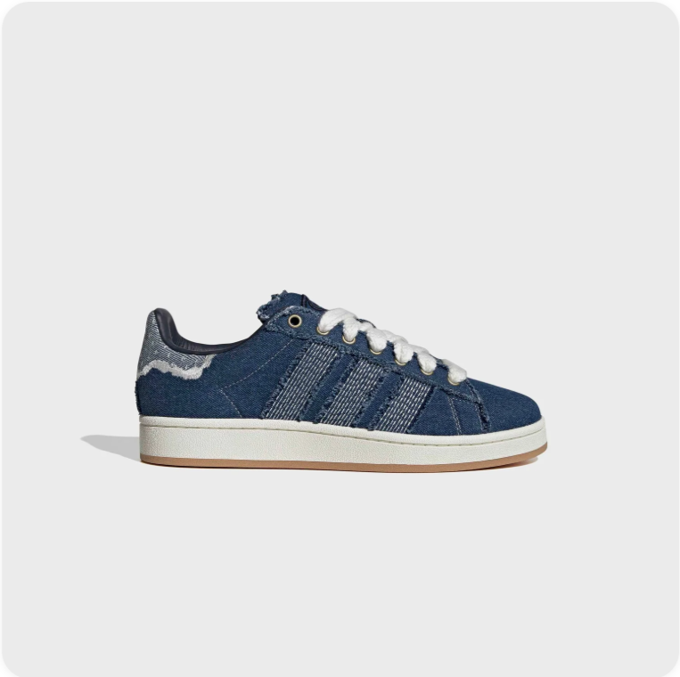 adidas Denim-Look Low-Top Sneakers – Navy & Cream
