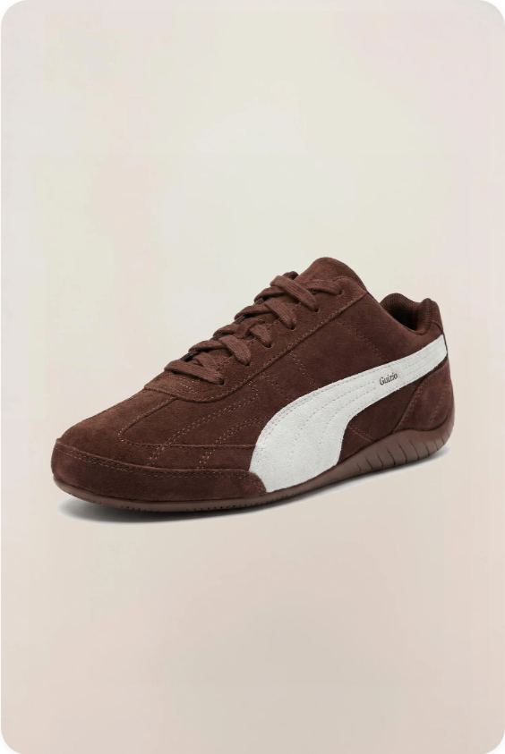 PUMA Retro Low-Profile Sneakers – Brown & White