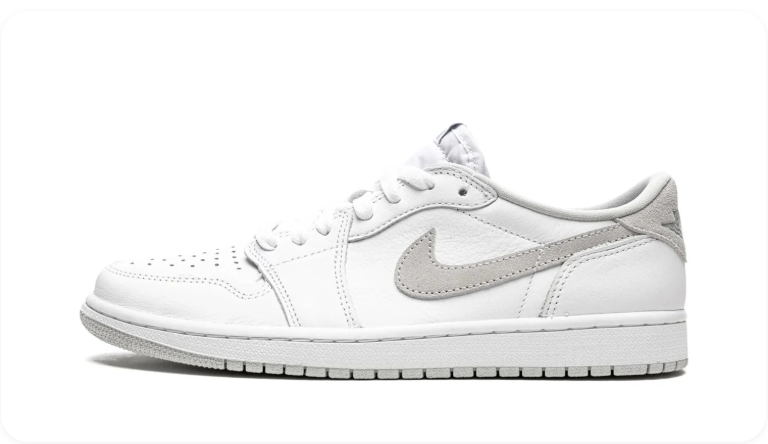 Air Jordan 1 Low-Top Sneakers – White & Light Gray