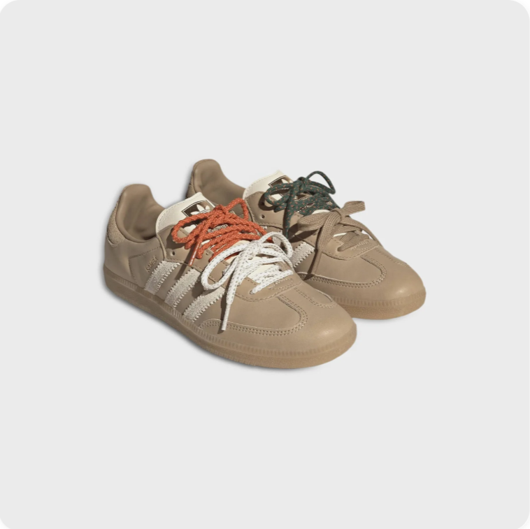 adidas Low-Top Sneakers – Sand Beige & Cream with Multicolor Lace Details
