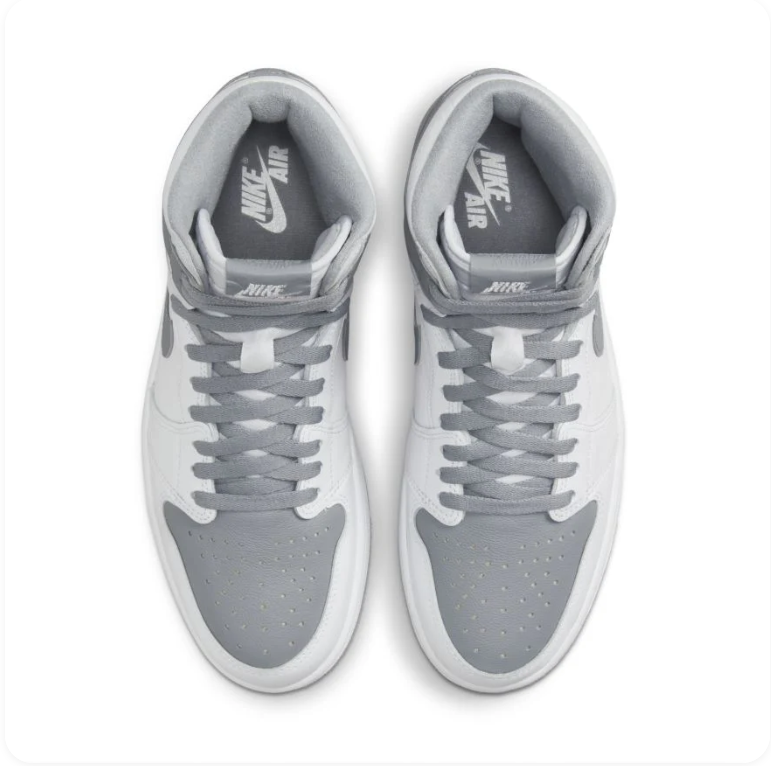 Air Jordan 1 High-Top Sneakers – White & Gray