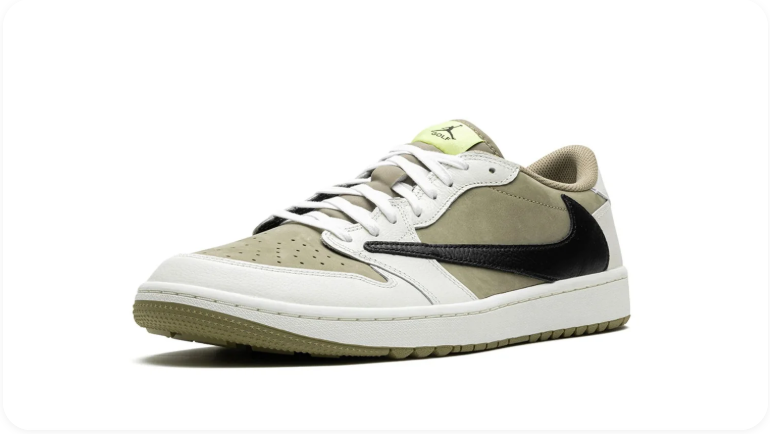 Air Jordan 1 Low-Top Sneakers – Olive, White & Black