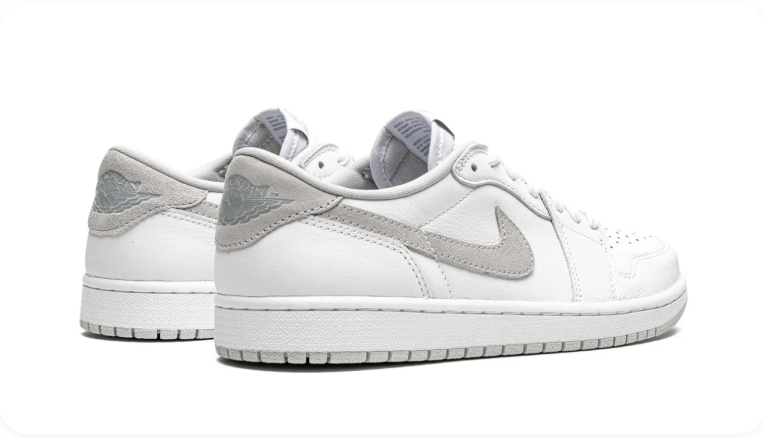 Air Jordan 1 Low-Top Sneakers – White & Light Gray