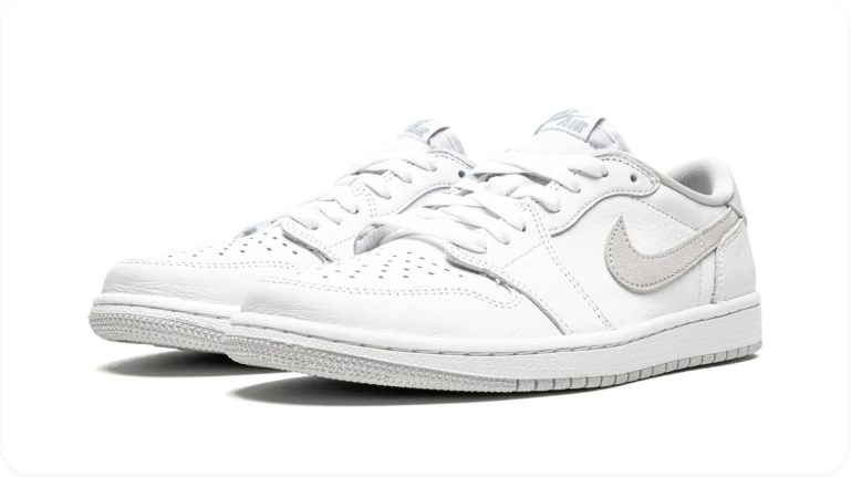 Air Jordan 1 Low-Top Sneakers – White & Light Gray