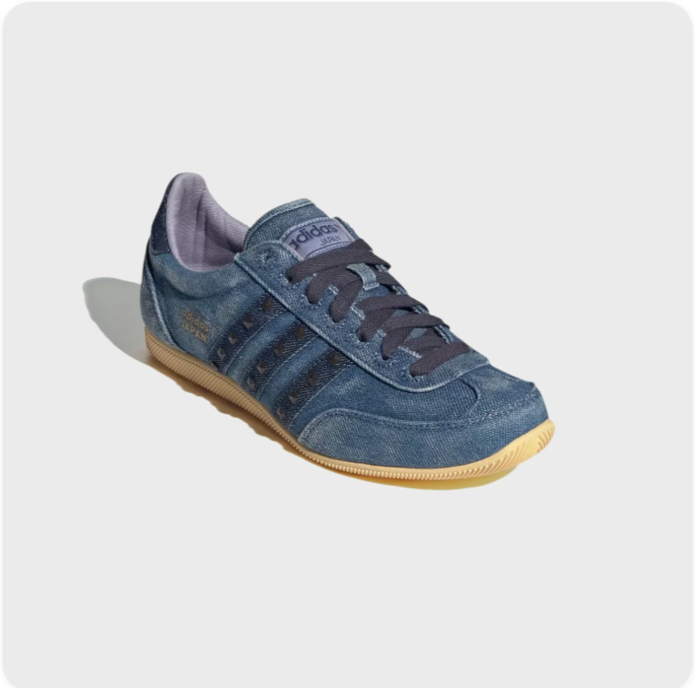 adidas Denim-Look Studded Low-Top Sneakers – Blue & Gum