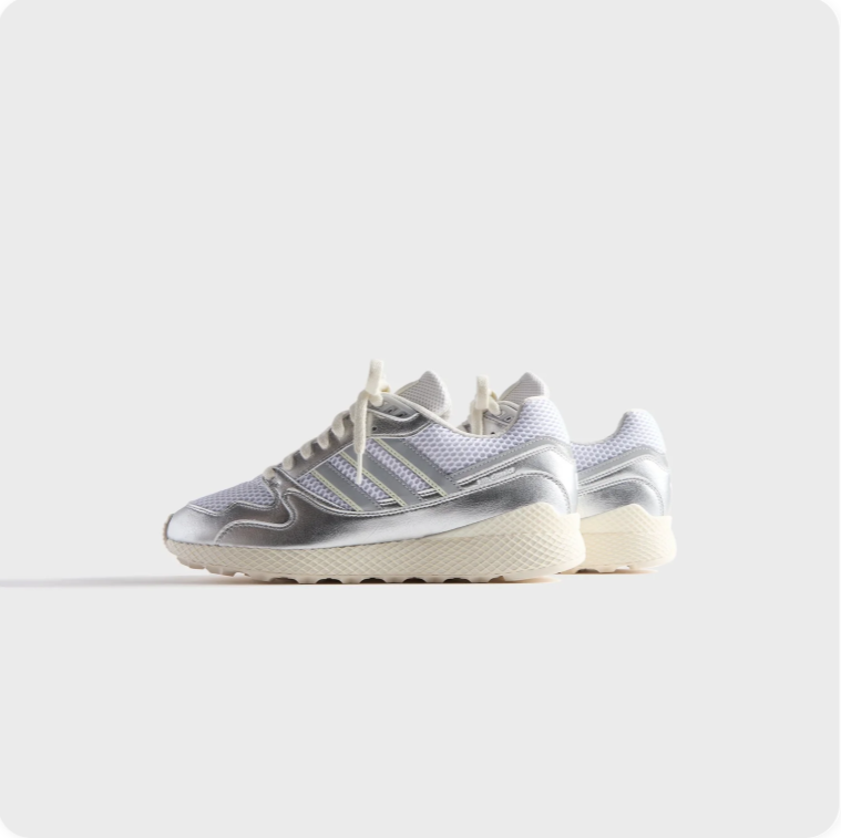 adidas Metallic Low-Top Sneakers – Silver & Cream