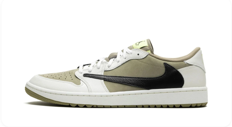 Air Jordan 1 Low-Top Sneakers – Olive, White & Black