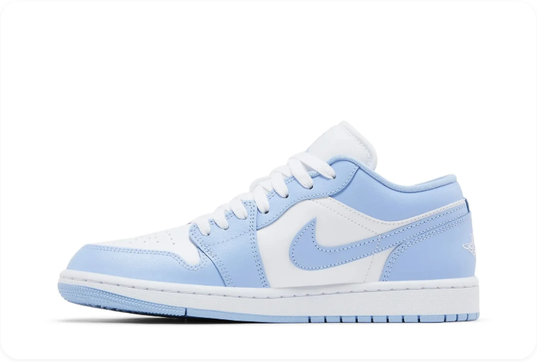 Air Jordan 1 Low-Top Sneakers – Light Blue & White
