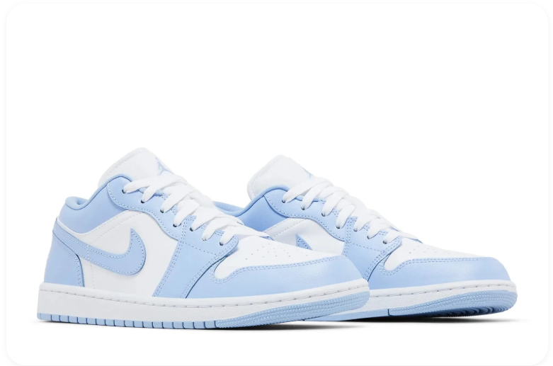 Air Jordan 1 Low-Top Sneakers – Light Blue & White