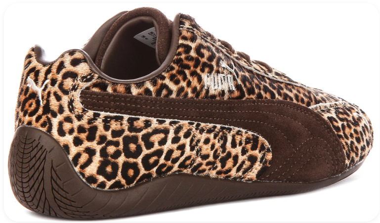 PUMA Leopard-Print Low-Profile Sneakers – Tan & Dark Brown