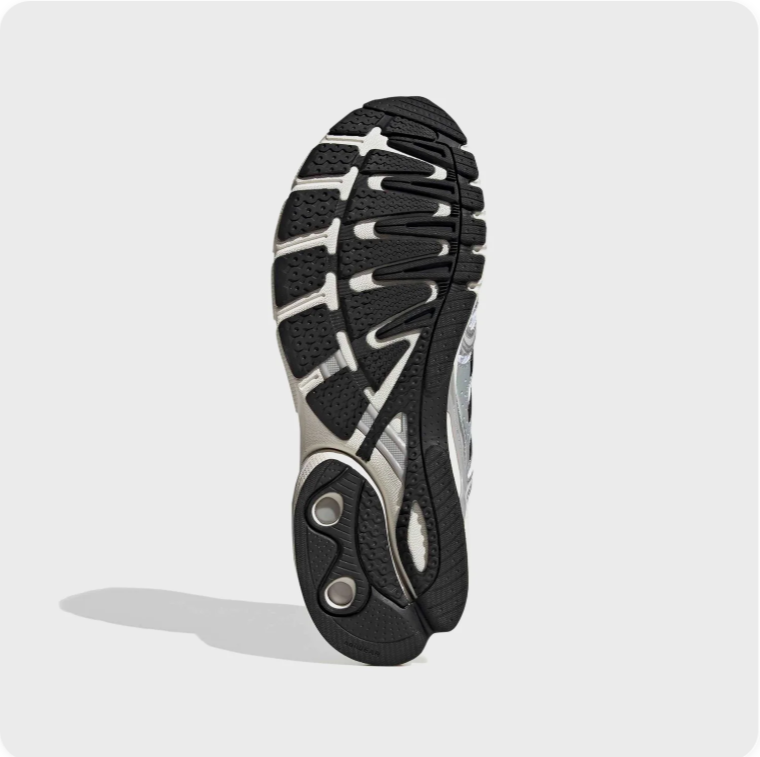 adidas Retro Running-Style Sneakers – White, Silver & Black
