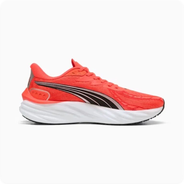 PUMA Running-Style Sneakers – Coral Red, Black & White