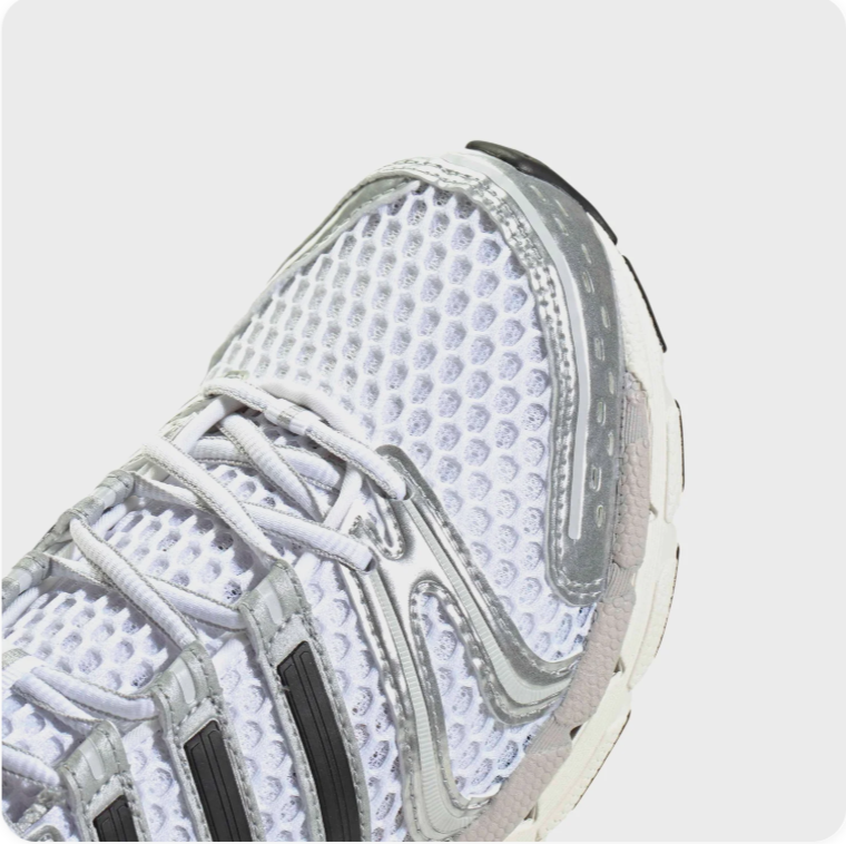 adidas Retro Running-Style Sneakers – White, Silver & Black