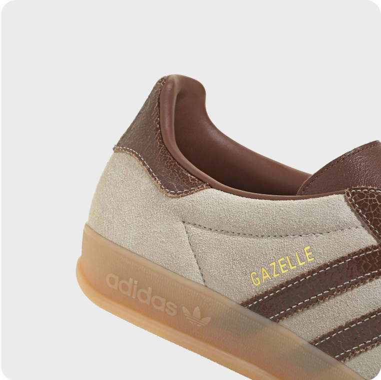 adidas Gazelle Low-Top Sneakers – Cream, Brown & Gum