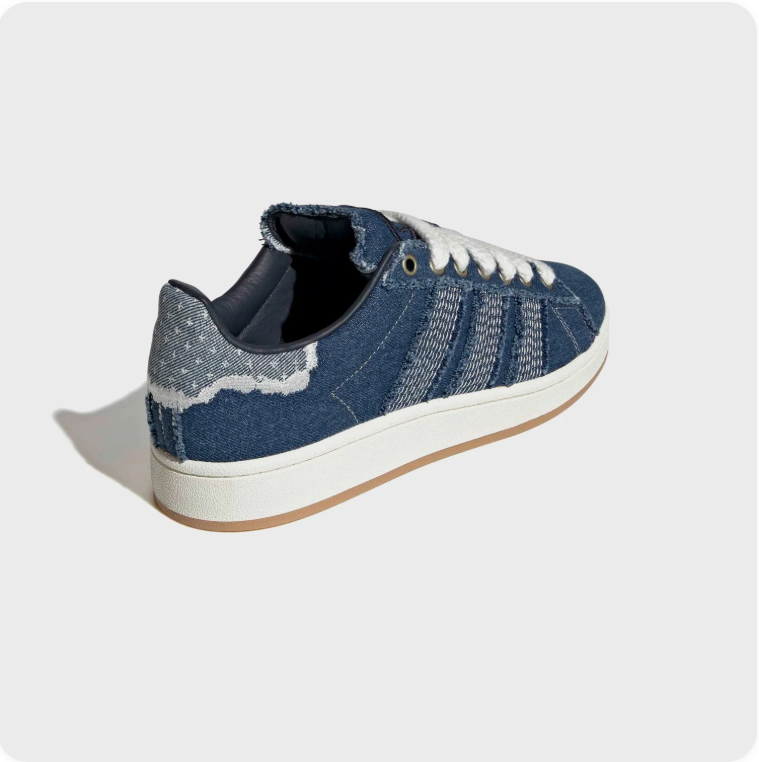 adidas Denim-Look Low-Top Sneakers – Navy & Cream