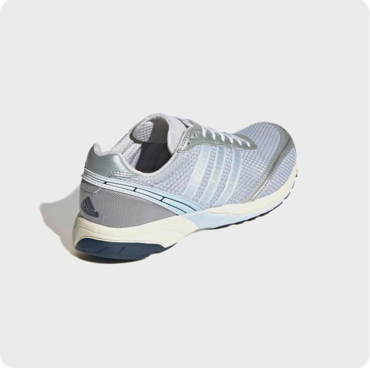 adidas Retro Running-Style Sneakers – Silver & Light Blue