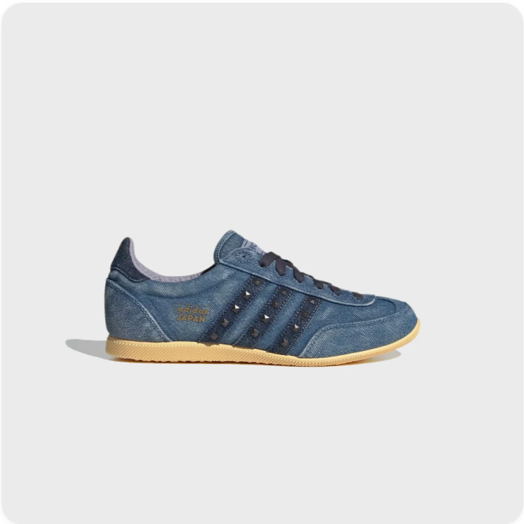 adidas Denim-Look Studded Low-Top Sneakers – Blue & Gum