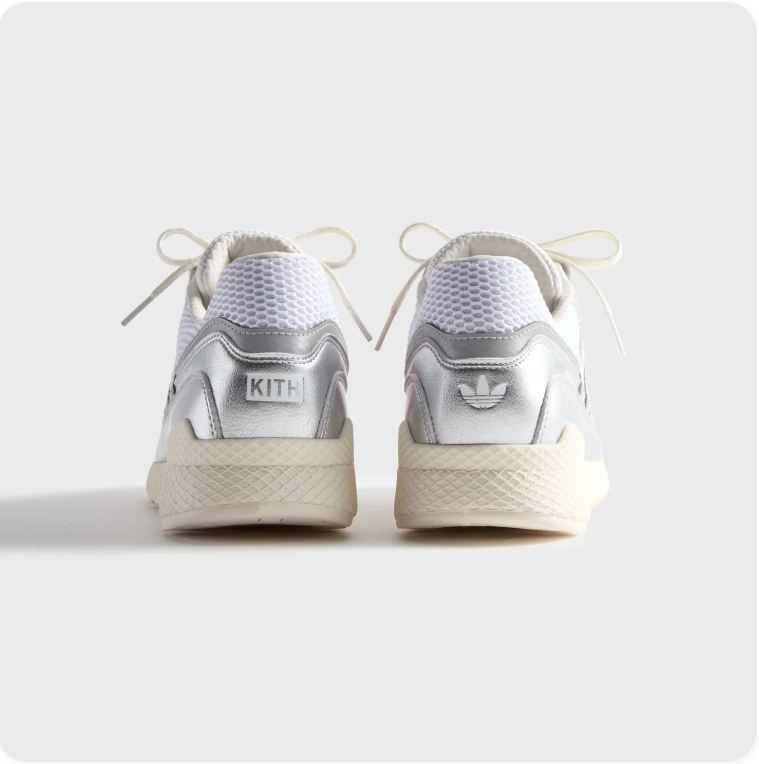 adidas Metallic Low-Top Sneakers – Silver & Cream