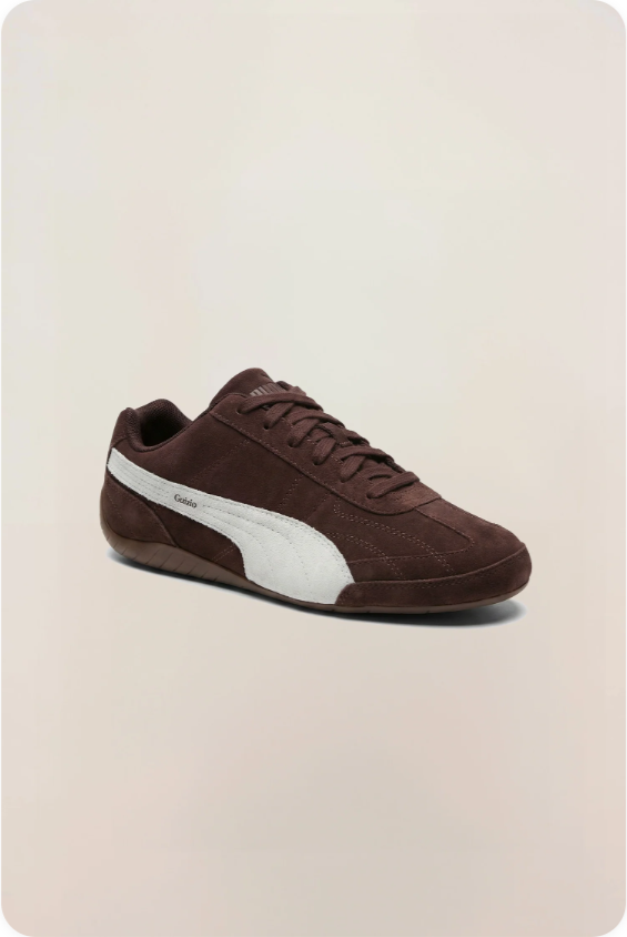 PUMA Retro Low-Profile Sneakers – Brown & White
