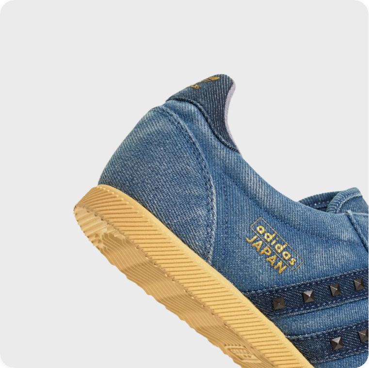 adidas Denim-Look Studded Low-Top Sneakers – Blue & Gum