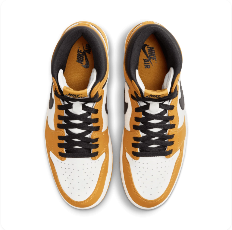 Air Jordan 1 High-Top Sneakers – Golden Yellow, White & Black