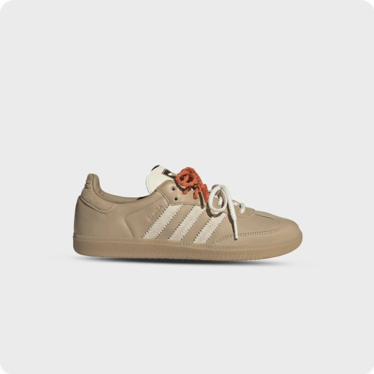 adidas Low-Top Sneakers – Sand Beige & Cream with Multicolor Lace Details