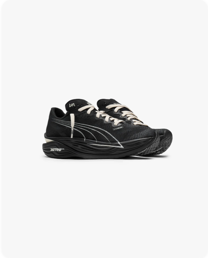 PUMA Sculpted Running-Style Sneakers – Black & Cream