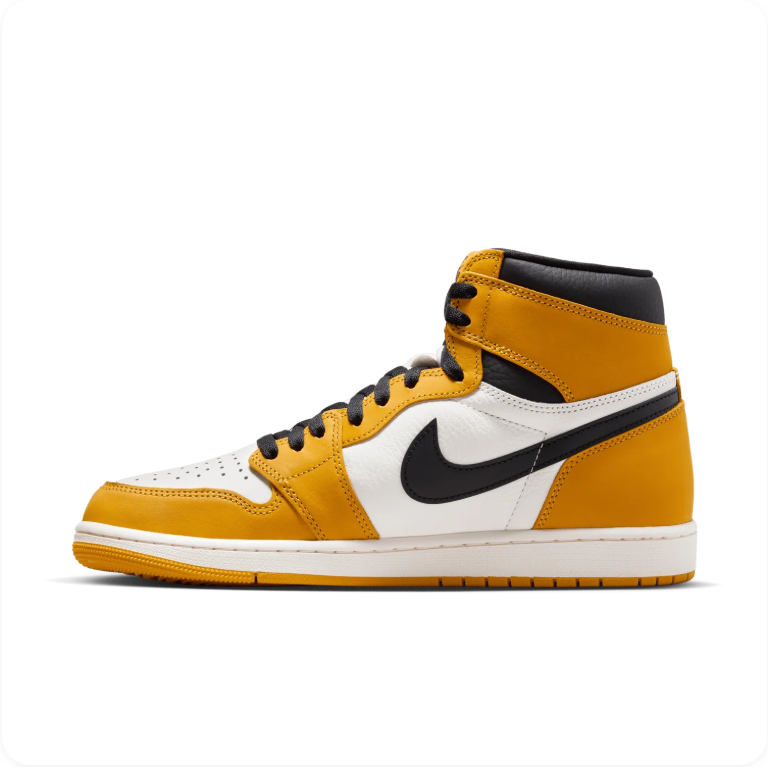 Air Jordan 1 High-Top Sneakers – Golden Yellow, White & Black