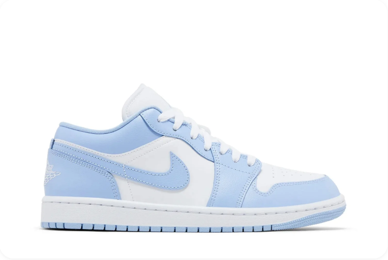 Air Jordan 1 Low-Top Sneakers – Light Blue & White