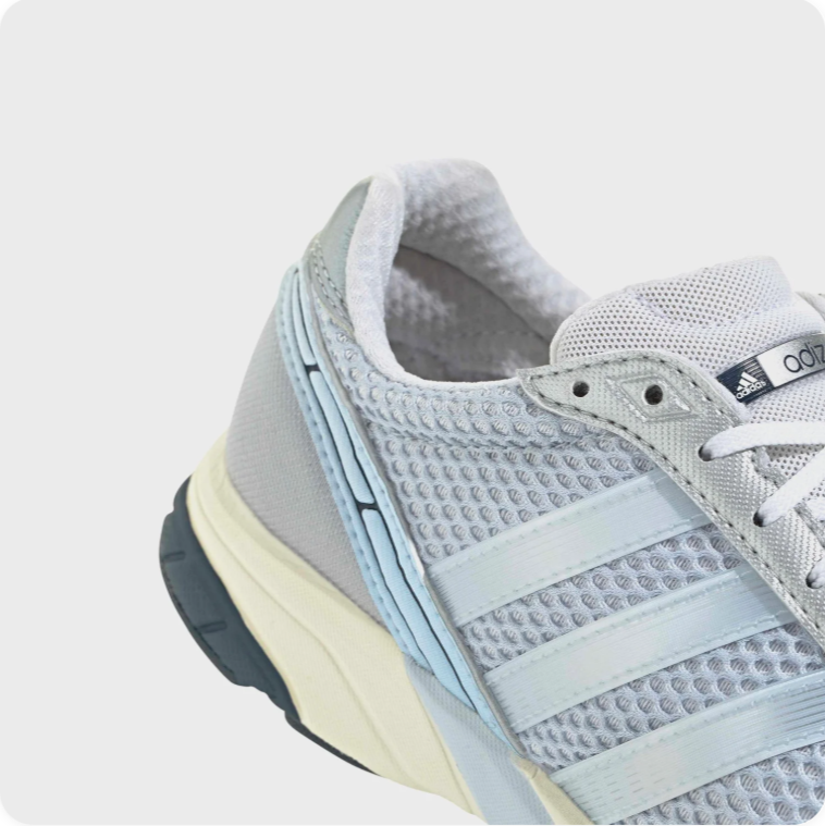 adidas Retro Running-Style Sneakers – Silver & Light Blue