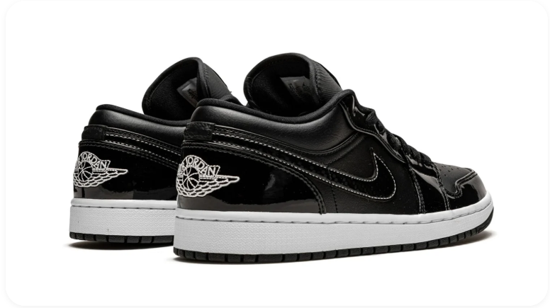 Air Jordan 1 Low-Top Sneakers – Glossy Black & White