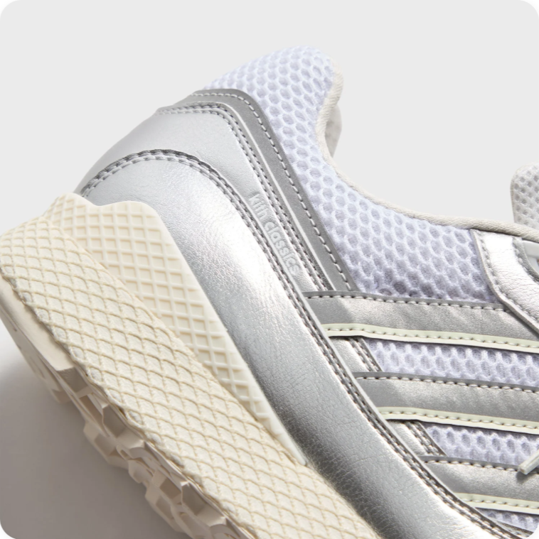 adidas Metallic Low-Top Sneakers – Silver & Cream