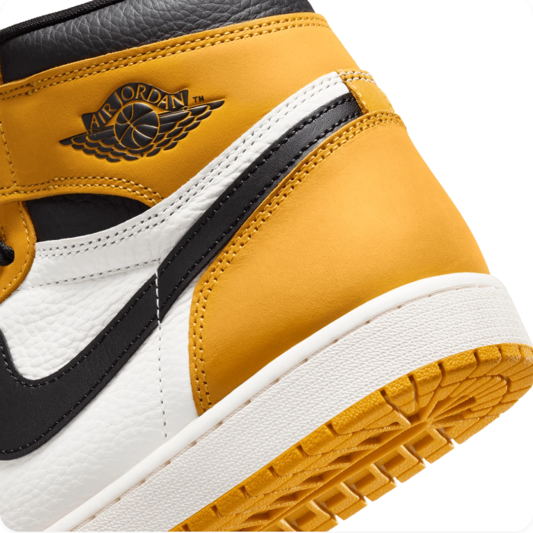 Air Jordan 1 High-Top Sneakers – Golden Yellow, White & Black