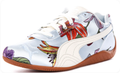 PUMA Floral-Print Low-Top Sneakers – White & Multicolor with Gum Sole