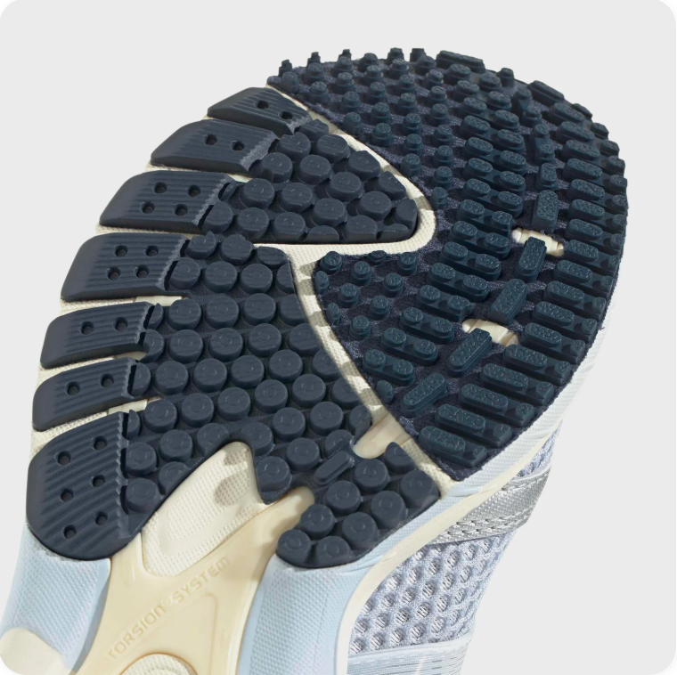 adidas Retro Running-Style Sneakers – Silver & Light Blue