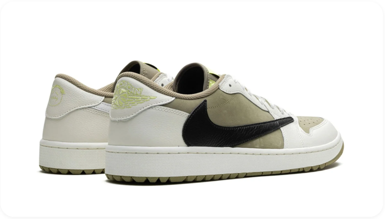 Air Jordan 1 Low-Top Sneakers – Olive, White & Black