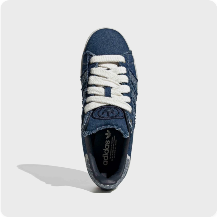 adidas Denim-Look Low-Top Sneakers – Navy & Cream