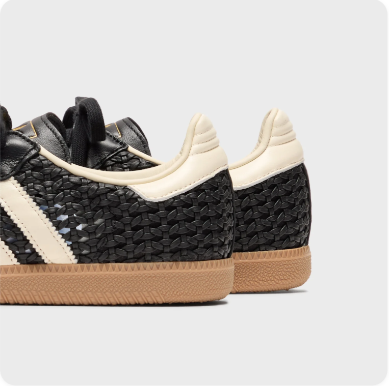 adidas Woven-Look Low-Top Sneakers – Black, Cream & Gum