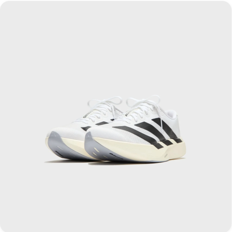 adidas Running-Style Sneakers – White, Black & Cream