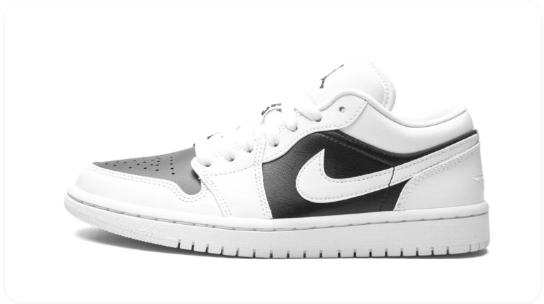 Air Jordan 1 Low-Top Sneakers – White, Black & Gray
